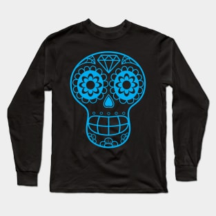 Sugarskull Blue Long Sleeve T-Shirt